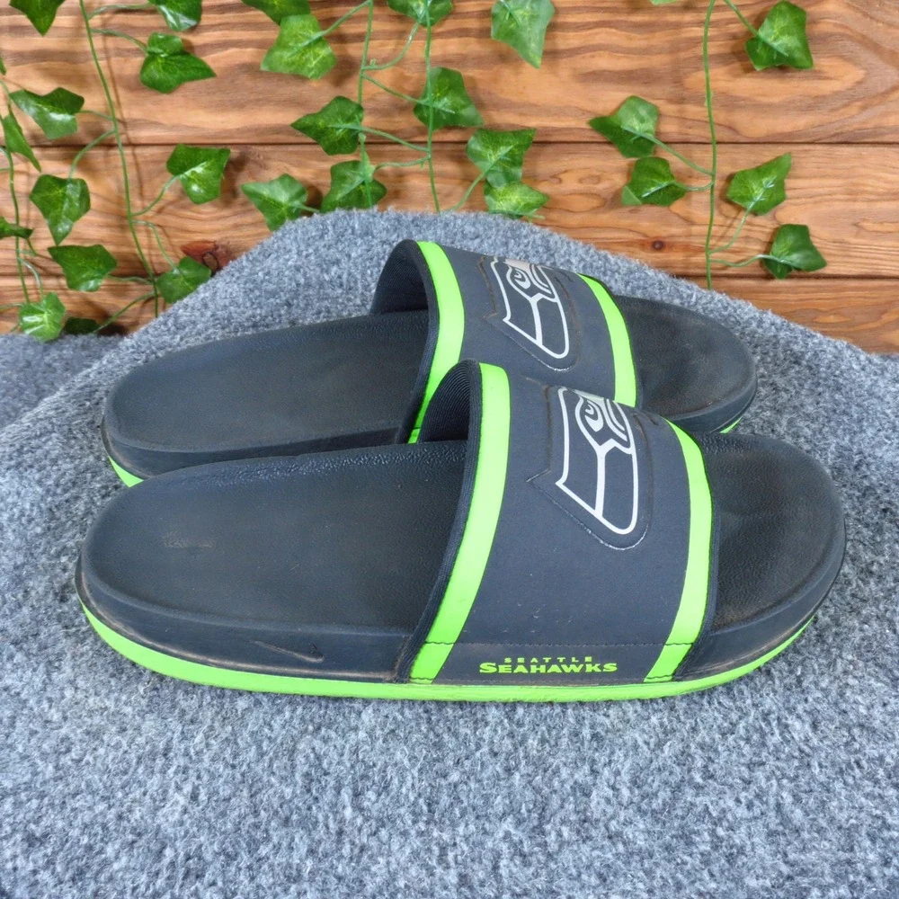 Nike Offcourt Men Mens Slide Sandals Size‎ 6 NFL Seattle Seahawks Navy Green